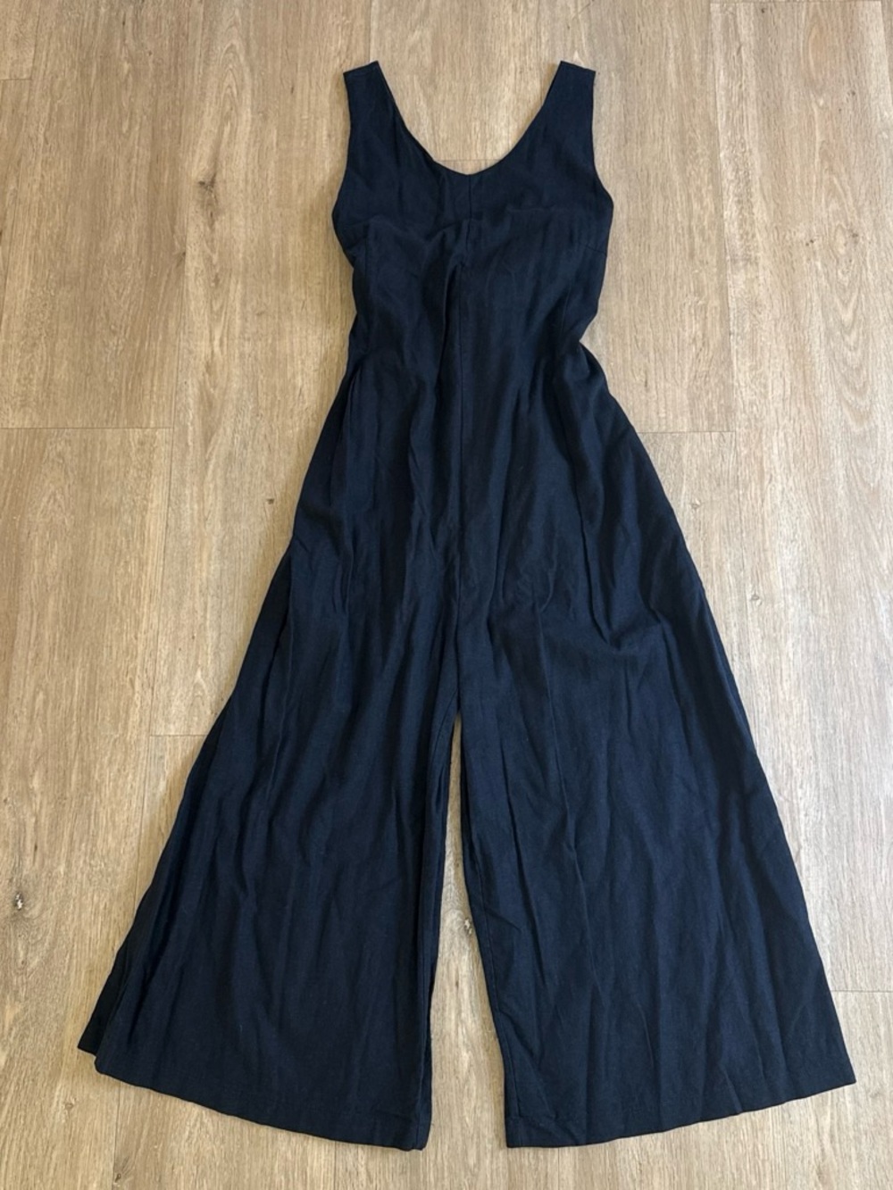 OAK + FORT Black Sleeveless Relaxed Fit Jumpsuit With Tie L